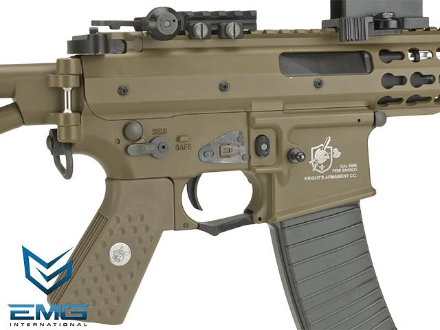 Emg Knights Armament Airsoft Pdw M2 Compact Gas Blowback Airsoft Rifle Model Tan With Green 2247