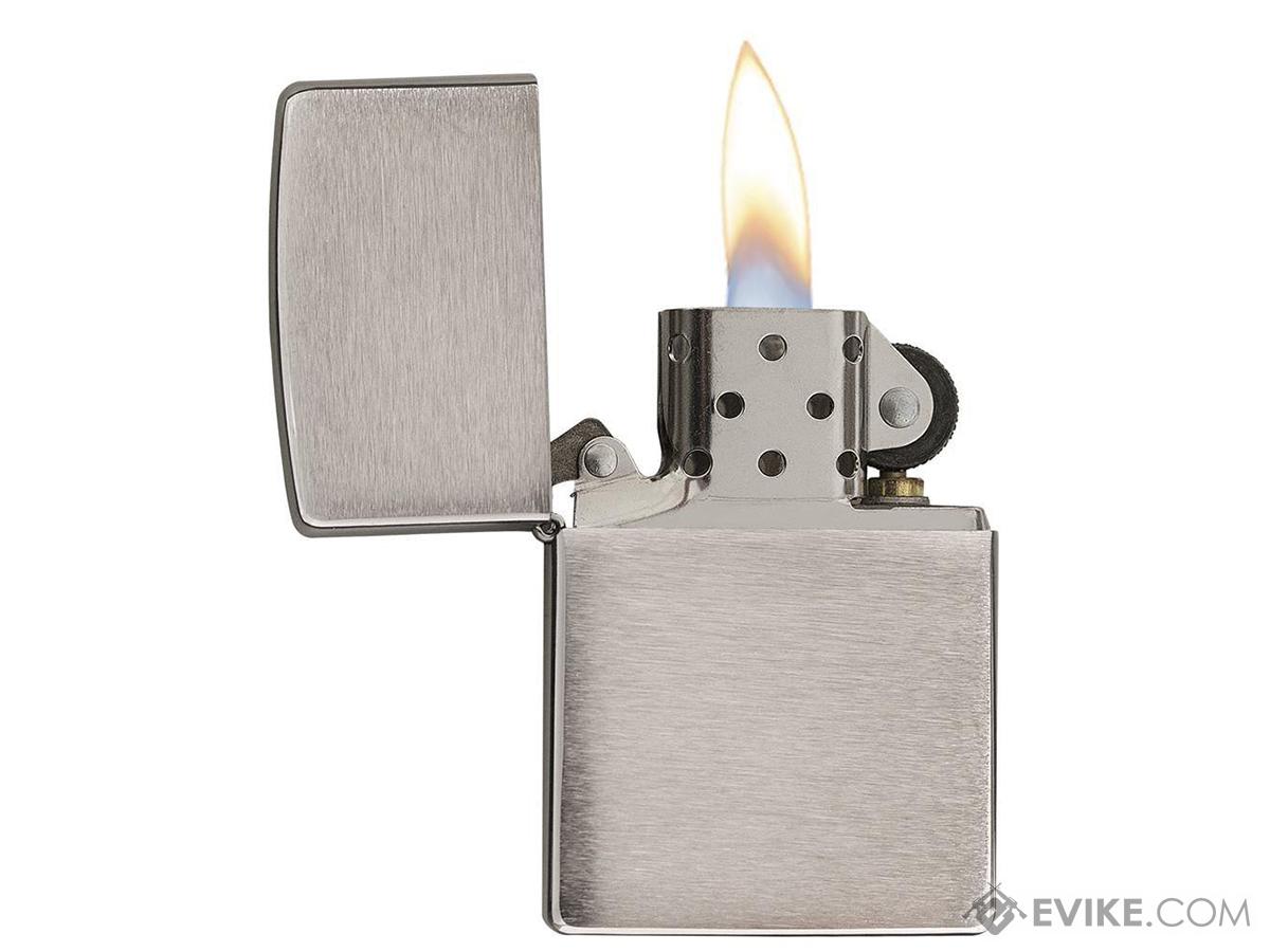 Zippo Classic Lighter Solid Color Series Model Brushed Chrome