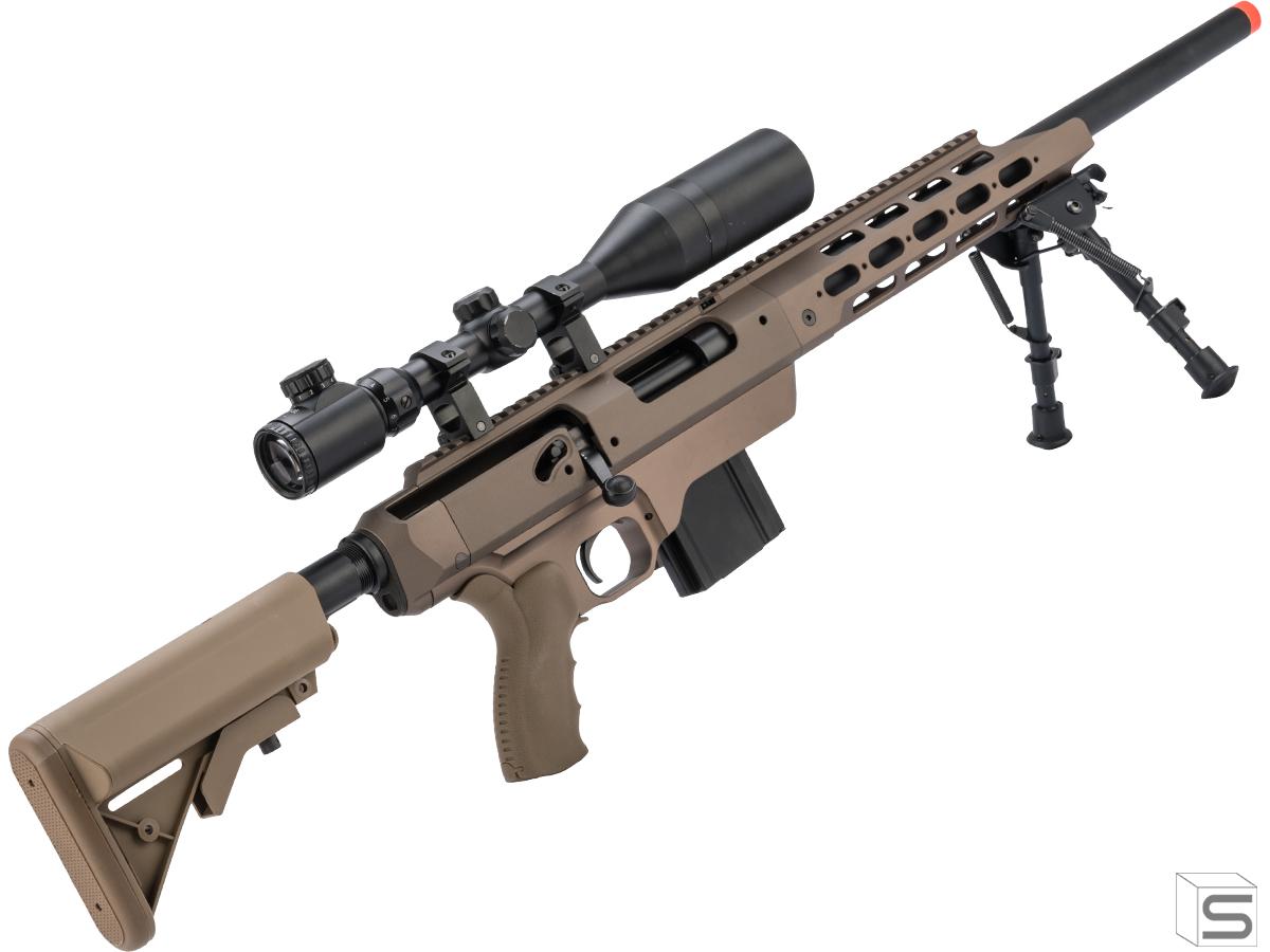 Action Army AAC21 Gas Powered Airsoft Sniper Rifle (Color: Tan) | Pro