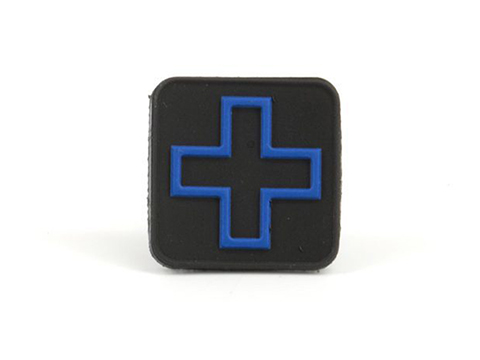 Eleven-10 Gear PVC Medical Cross Patch (Color: Black/Blue)