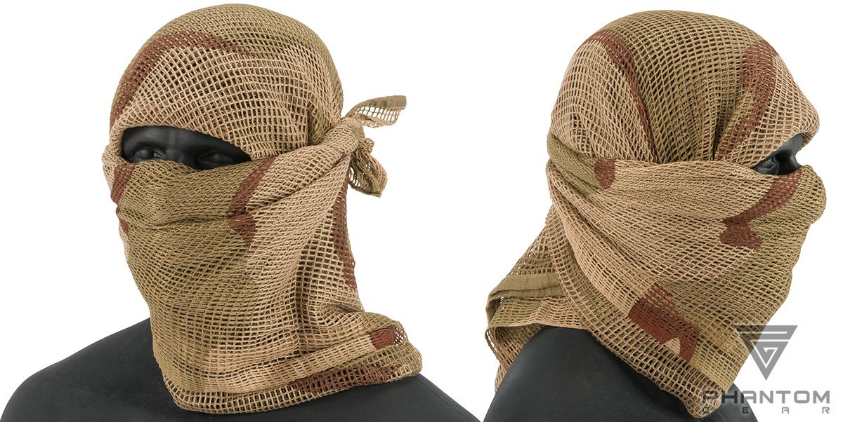 Phantom Gear Perforated Sniper Veil (Color: 3 Color Desert)