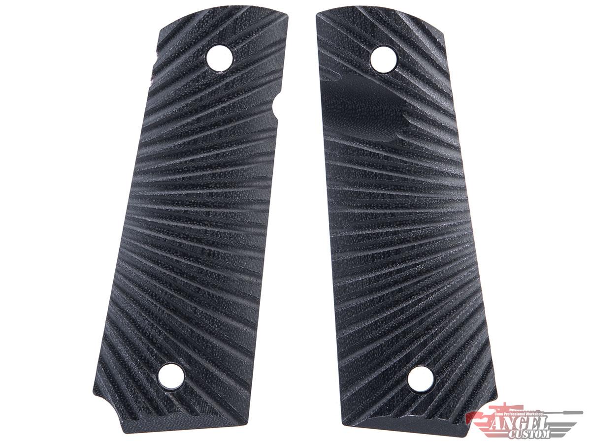 Angel Custom CNC G10 M1911 Pistol Grip Set for 1911 Gas Blowback Pistols (Model: Eagle Wing Texture / Black)