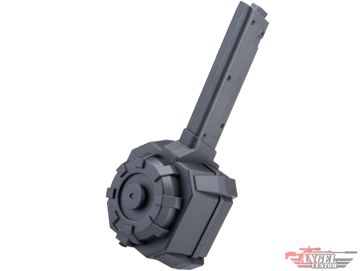 Angel Custom 2000 Round BLOK Firestorm Airsoft AEG Drum Flashmag (Color: Black / KWA TK.45 Adapter)