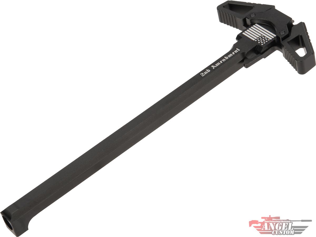 Angel Custom Swift Charging Handle for AR-15 M4 M16 Airsoft Gas Blowback Rifles (Model: Black / 2nd Amendment)