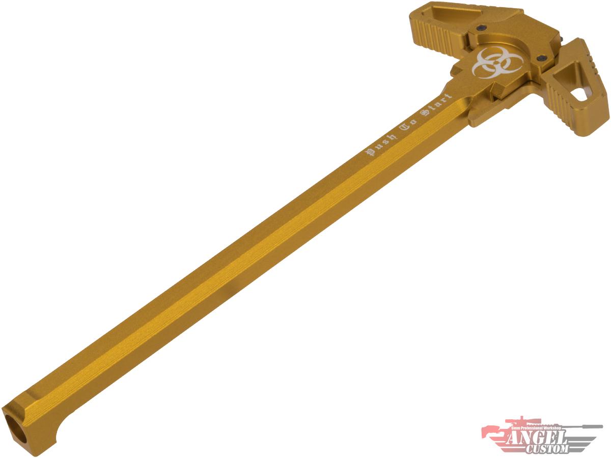 Angel Custom Swift Charging Handle for AR-15 M4 M16 Airsoft Gas Blowback Rifles (Model: Gold / Push to Start)