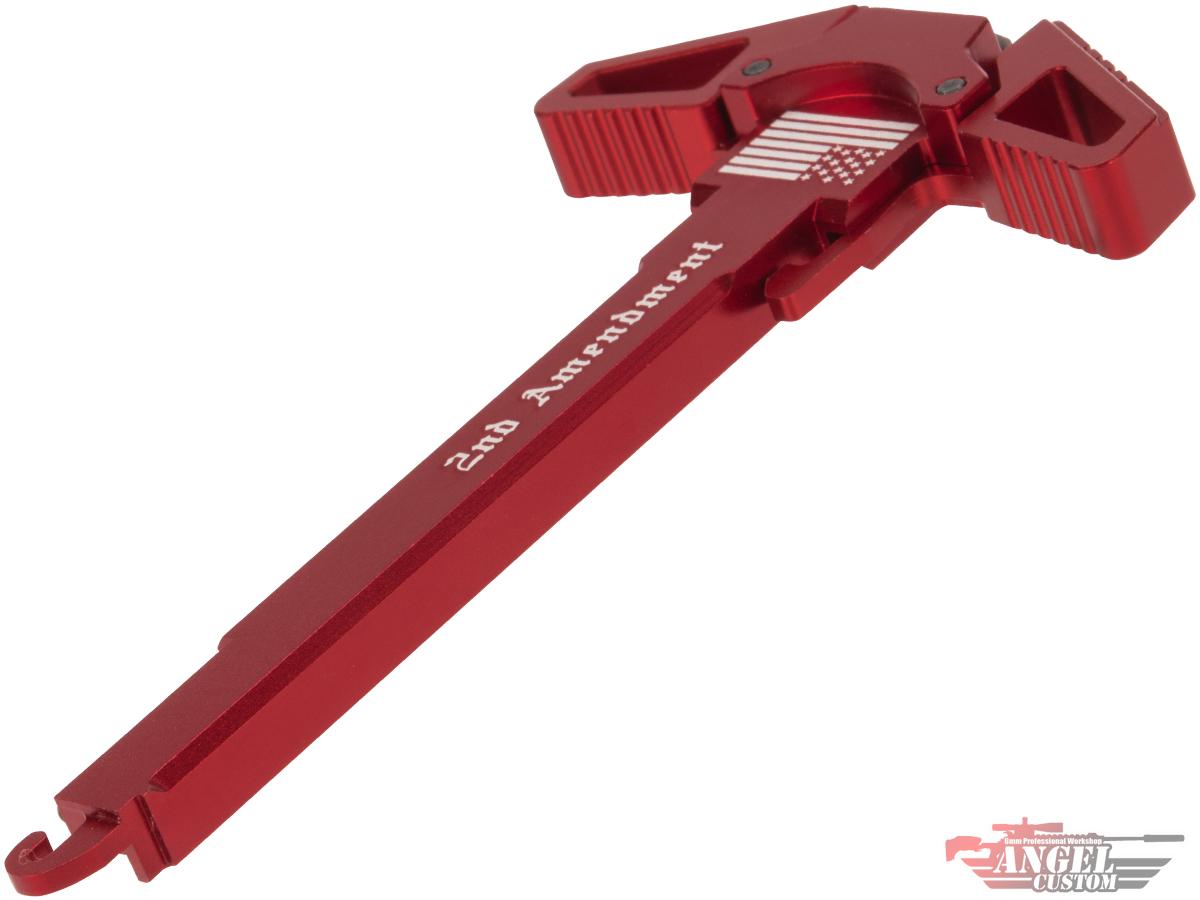 Angel Custom Swift Charging Handle for AR-15 M4 M16 Airsoft AEG Rifles (Model: Red / 2nd Amendment)