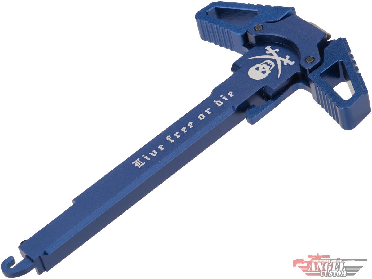 Angel Custom Swift Charging Handle for AR-15 M4 M16 Airsoft AEG Rifles (Model: Blue / Live Free or Die)