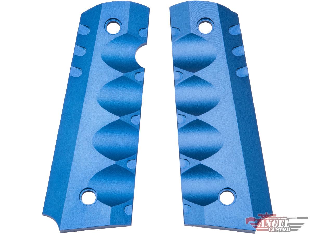 Angel Custom CNC Aluminum Shadow Killer Universal Grip Set for 1911 Series Airsoft Pistols (Color: Blue)