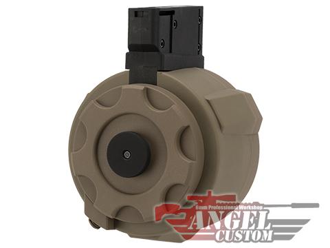 Angel Custom 1500 Round Firestorm Airsoft AEG Drum Flashmag (Model: M14 Adapter / Dark Earth)