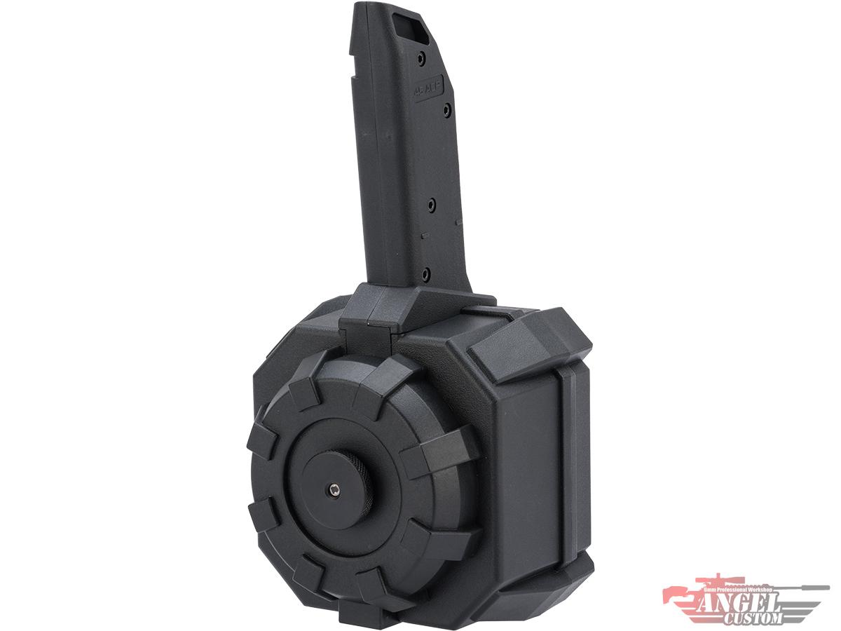 Pre-Order ETA April 2025 Angel Custom 2000 Round BLOK Thunderstorm Airsoft AEG Drum Flashmag (Color: Black / Vector Adapter)