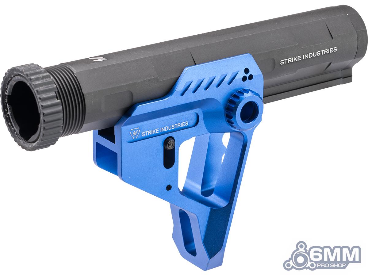 6mmProShop Strike Industries Licensed Pit CNC Stock w/ Advanced Buffer Tube for M4/M16 Series Airsoft Rifles (Color: Blue)