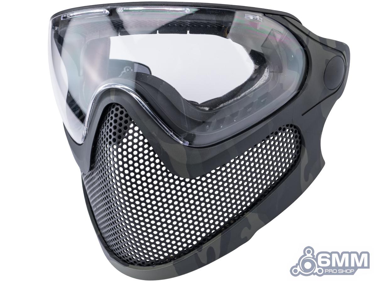 6mmProShop Pilot Face Mask w/ Steel Mesh Lower Face Protection (Color: Multicam Black / Large)