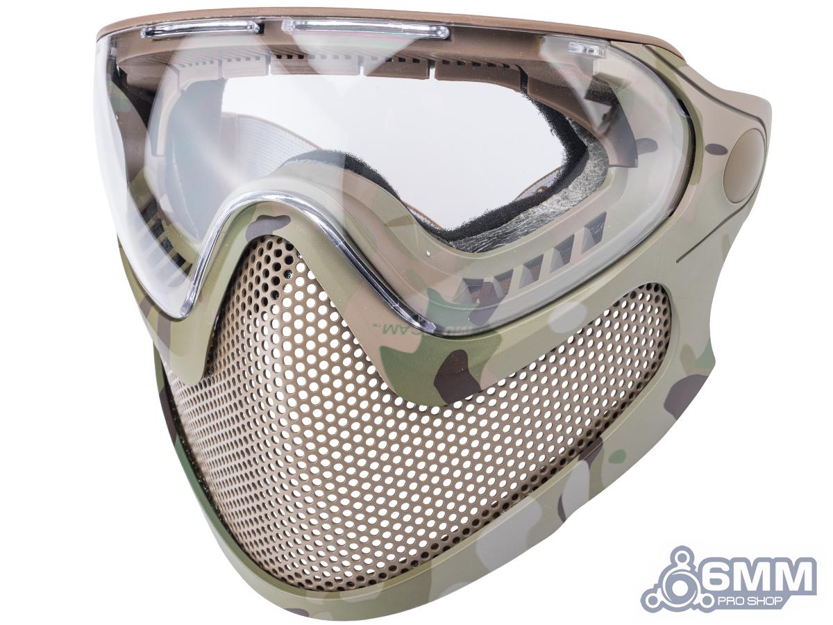 6mmProShop Pilot Face Mask w/ Steel Mesh Lower Face Protection (Color: Multicam / Large)