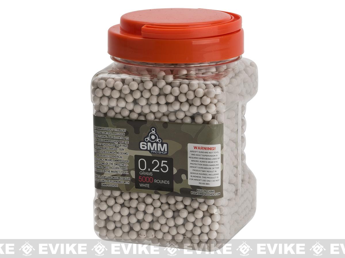 6mmProShop Pro-Series Bottled 6mm Premium High Grade Precision Airsoft BBs (Weight: .25g / 5000rd / White)