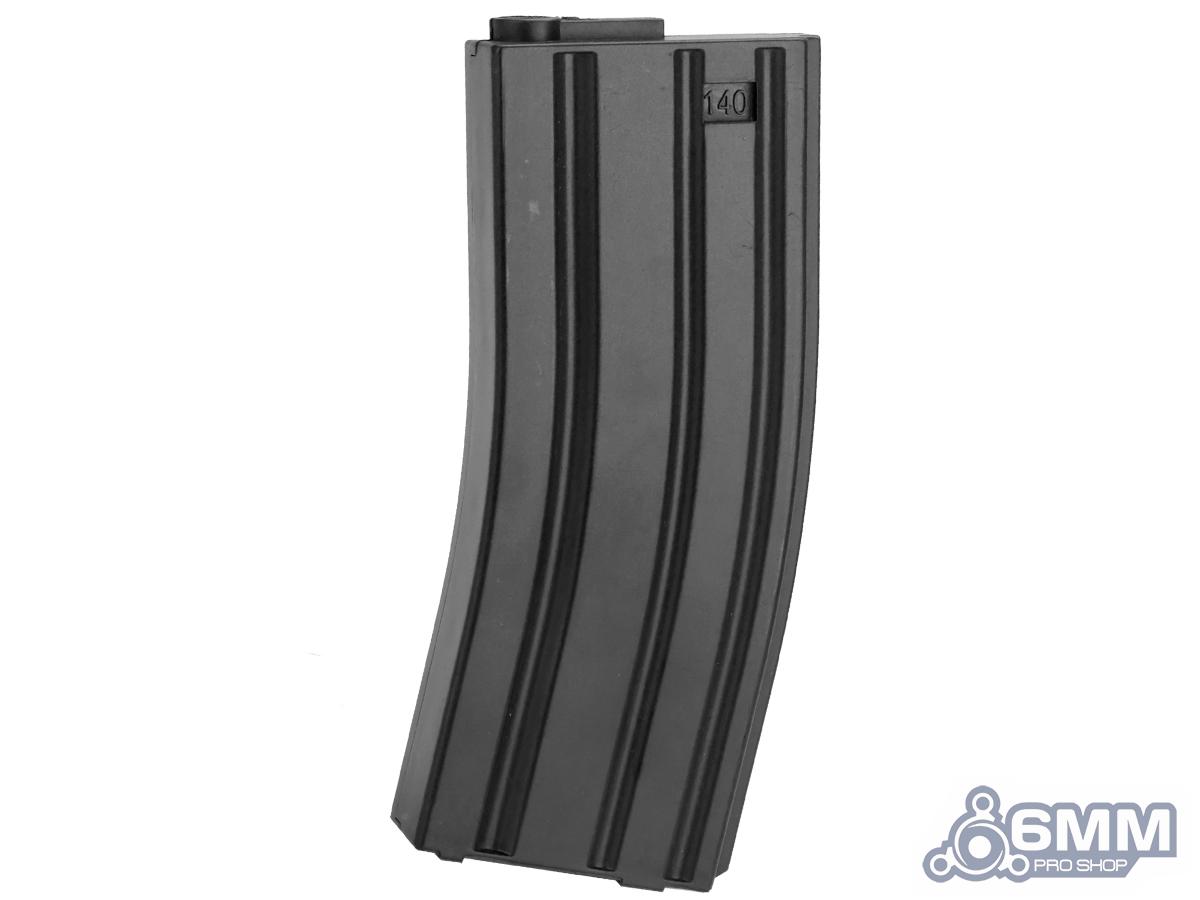 6mmProShop 140rd Mid-Cap Magazine for M4 Airsoft AEG Rifles (Color: Black / Single Magazine)