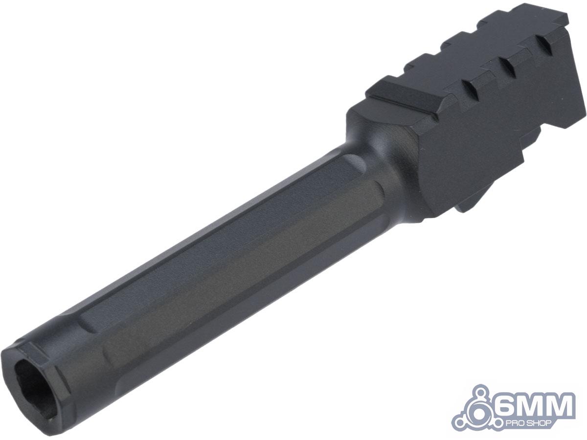 6mmProShop Custom Outer Barrel for Elite Force / UMAREX GLOCK 19 Airsoft Gas Blowback Pistols (Type: Type A / Black)