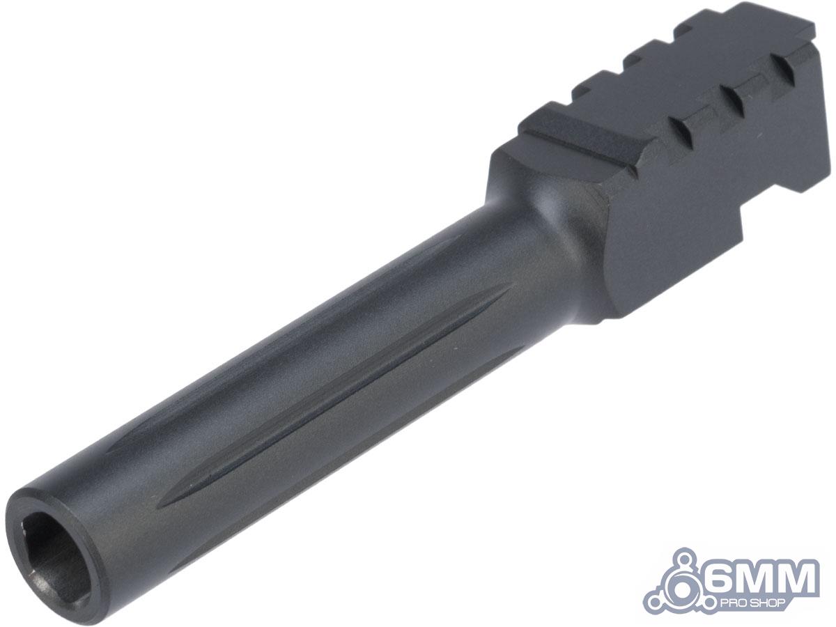 6mmProShop Custom Outer Barrel for Elite Force / UMAREX GLOCK 19 Airsoft Gas Blowback Pistols (Type: Type B / Black)