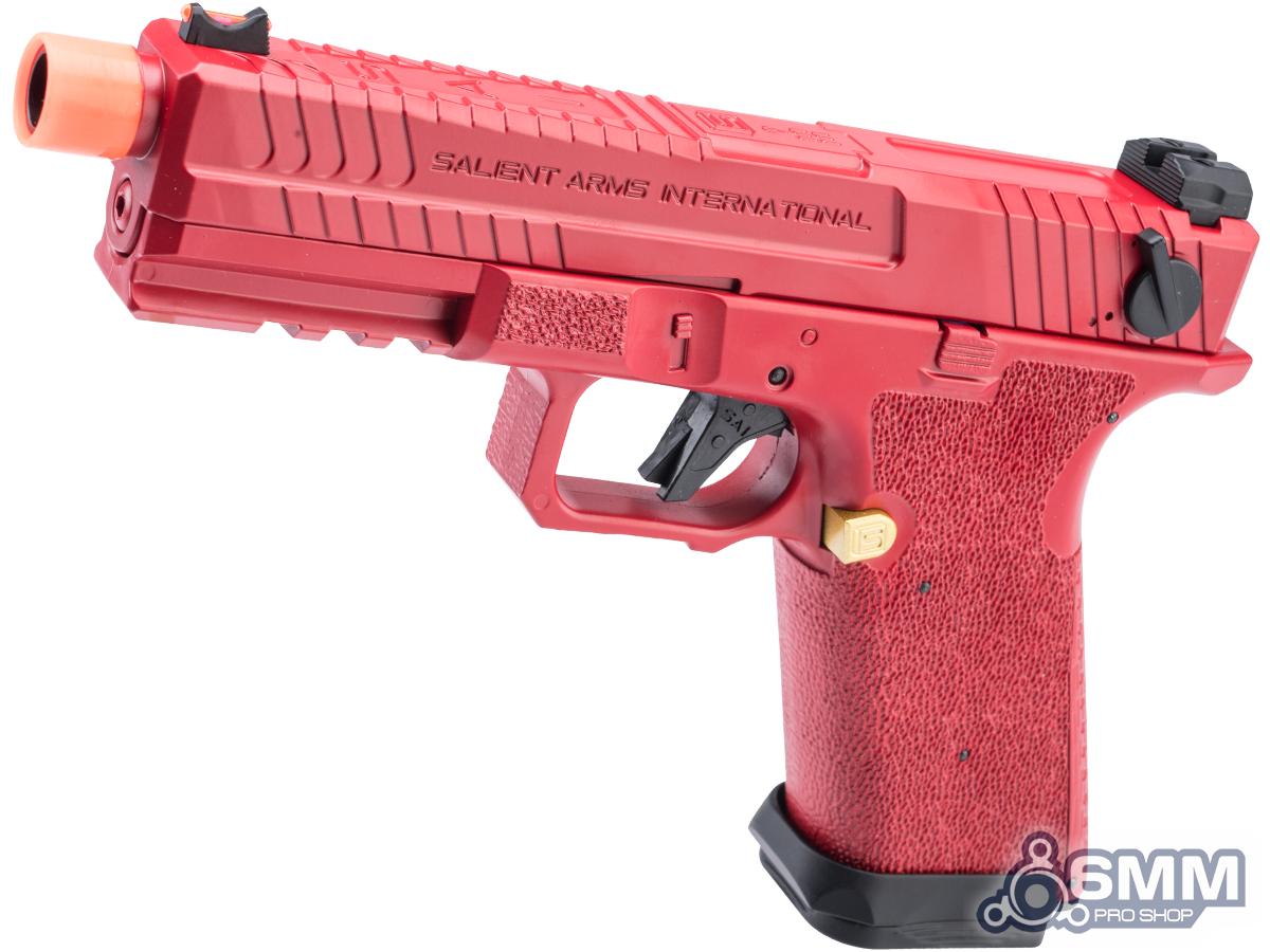 6mmProShop Salient Arms Licensed BLU Select Fire Airsoft AEP w/ Custom Cerakote, Metal Gearbox & MOSFET (Color: Red)
