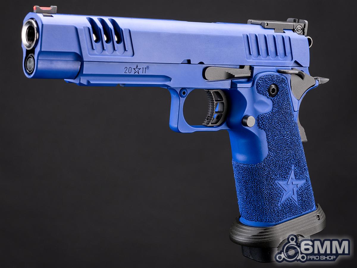 6mmProShop Staccato Licensed XL 2011 Gas Blowback T8 Airsoft Pistol w/ Custom Cerakote (Color: Blue / Green Gas)