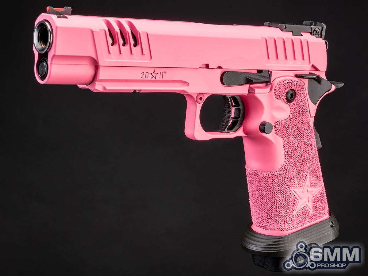 6mmProShop Staccato Licensed XL 2011 Gas Blowback T8 Airsoft Pistol w/ Custom Cerakote (Color: Pink / Green Gas)