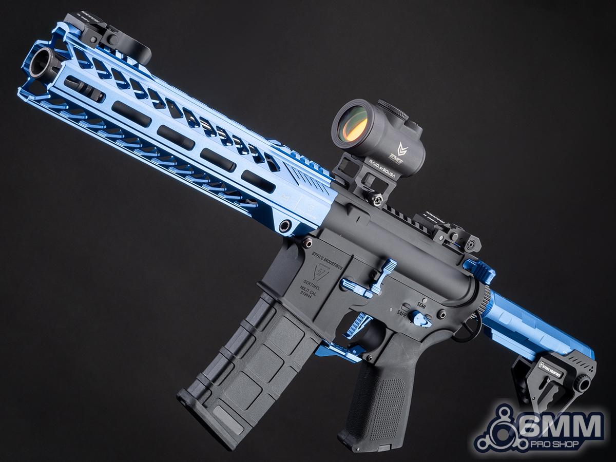 6mmProShop Strike Industries Licensed Sentinel M4 Airsoft AEG Rifle by E&C (Color: Blue / 10 GRIDLOK LITE / 350FPS)