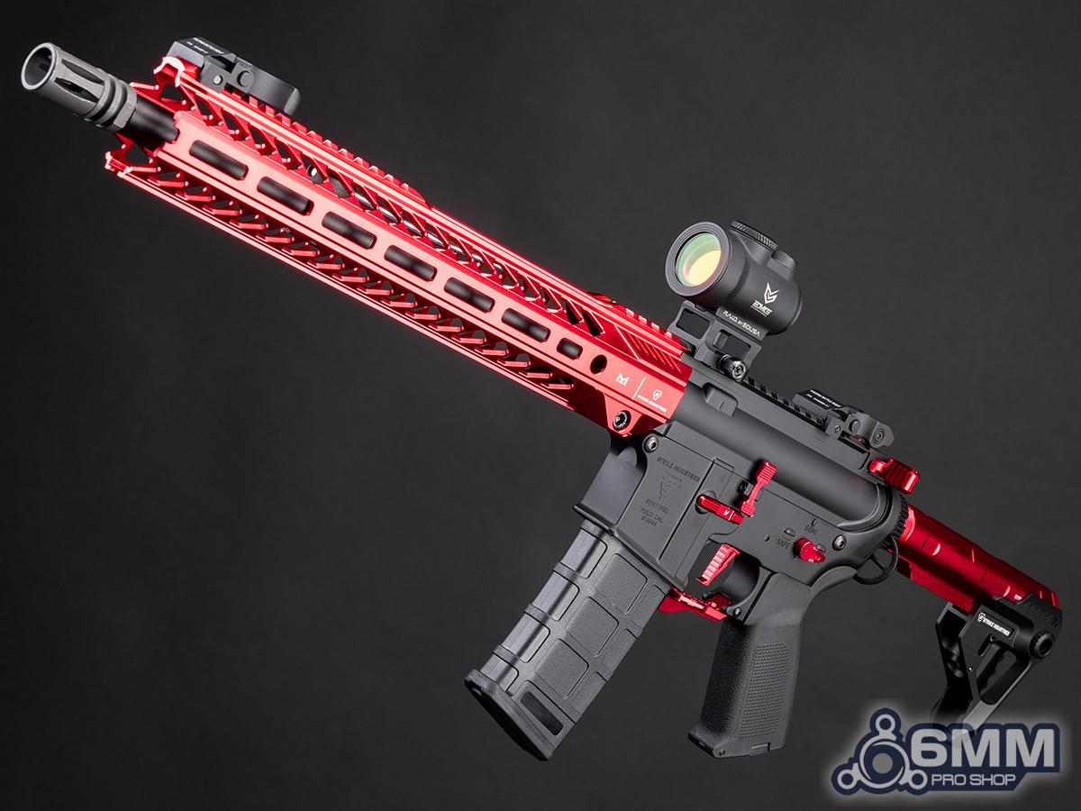 6mmProShop Strike Industries Licensed Sentinel M4 Airsoft AEG Rifle by E&C (Color: Red / 13.5 GRIDLOK LITE / 400FPS)