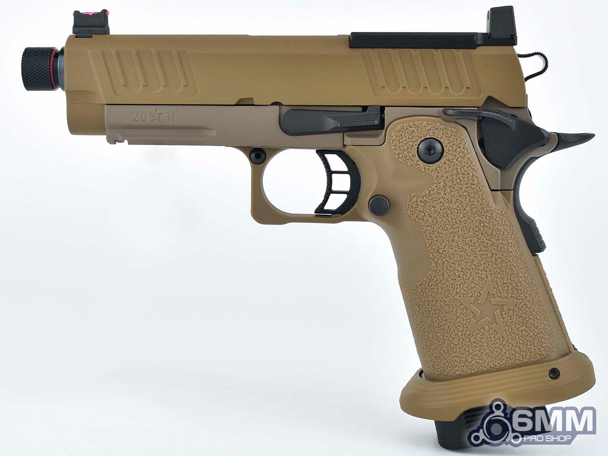 6mmProShop Staccato Licensed C2 Compact 2011 Gas Blowback T8 Airsoft Pistol (Color: Flat Dark Earth / CO2 / Gun Only)