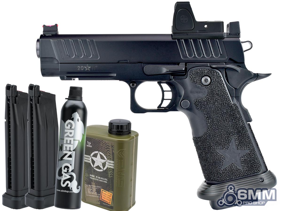 6mmProShop Staccato Licensed P 2011 Gas Blowback T8 Airsoft Pistol (Model: Green Gas / Reload Package)