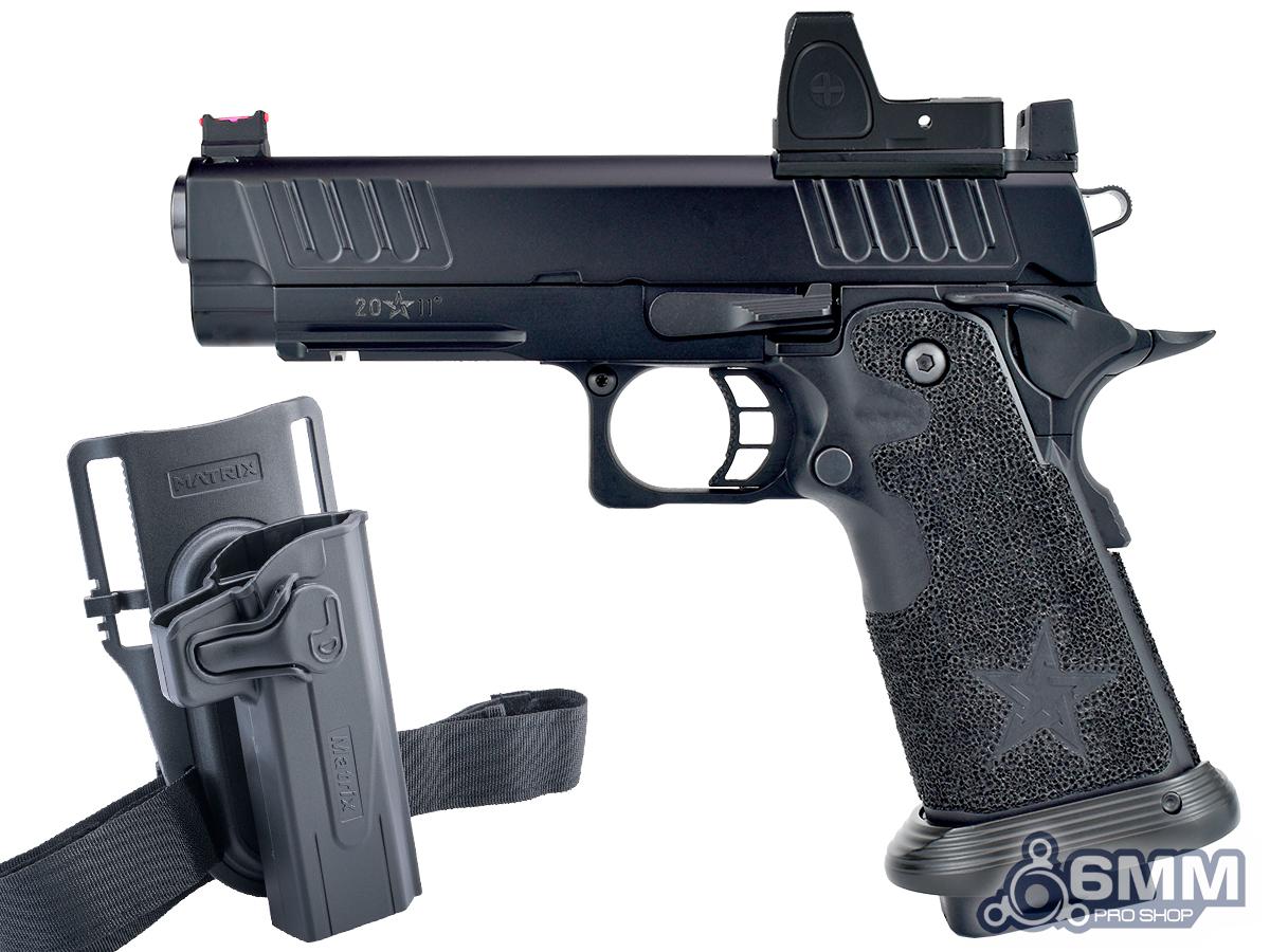 6mmProShop Staccato Licensed P 2011 Gas Blowback T8 Airsoft Pistol (Model: Green Gas / Add Holster)