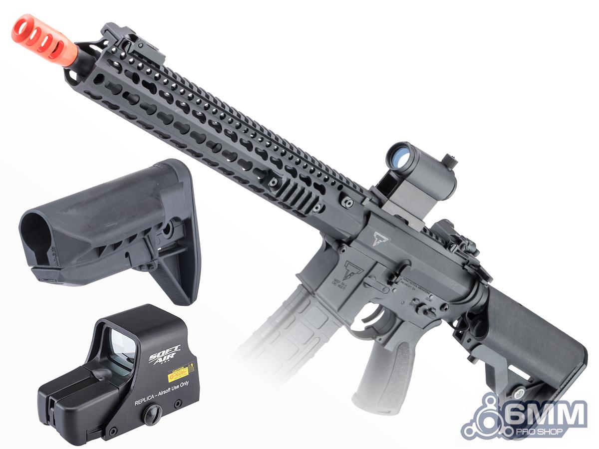 6mmProShop TTI Licensed TR-1 Ultralight M4 Airsoft AEG Rifle (Model: 13 Keymod / Black / Raid Package)