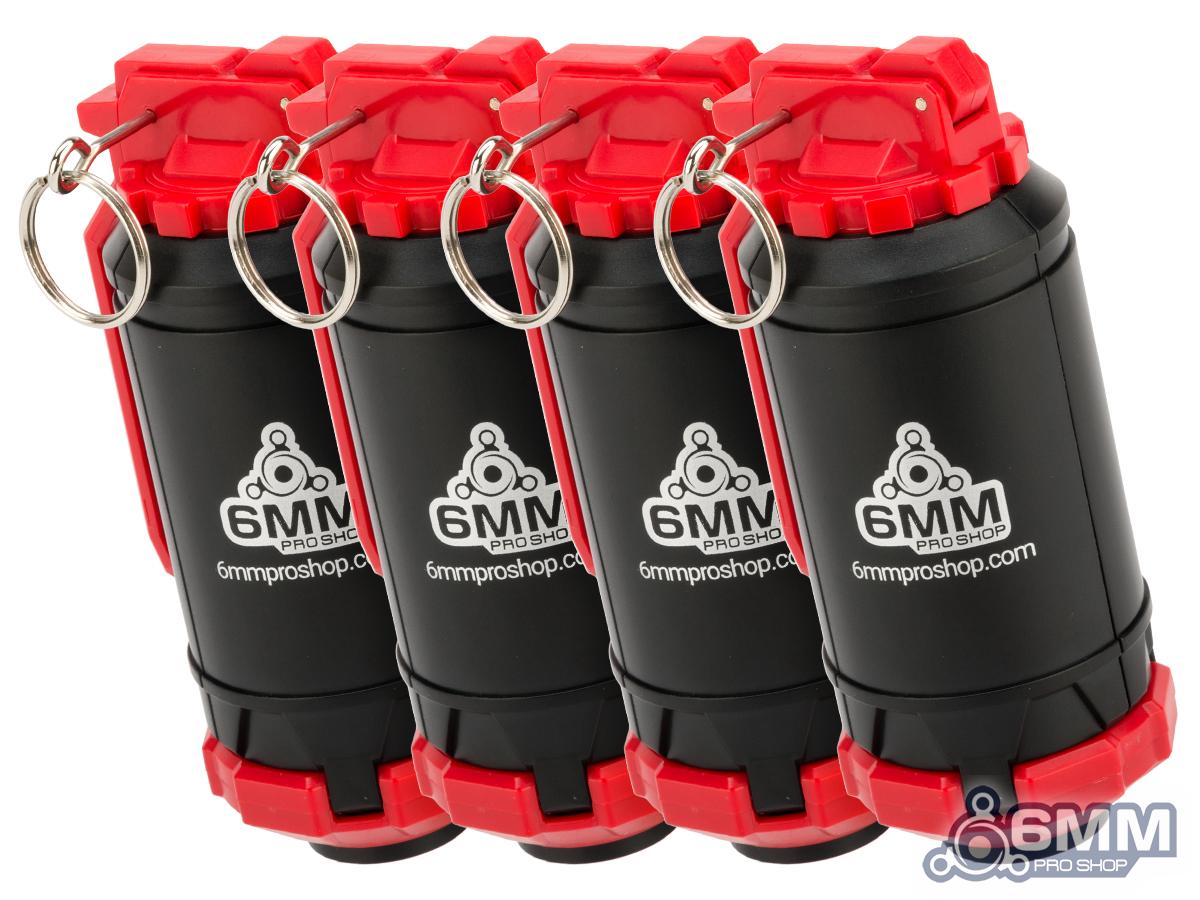 6mmProShop GBR Airsoft Mechanical BB Shower Simulation Hand Grenade (Color: Red / 4-Pack)