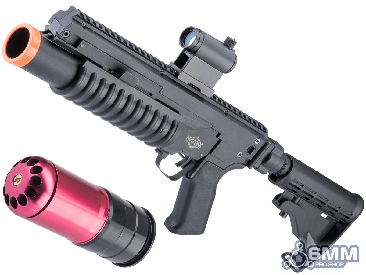 6mmProShop Airsoft M203 Standalone Grenade Launcher (Model: Complete Launcher & Avengers 120rd Package / Black / Short Tube)