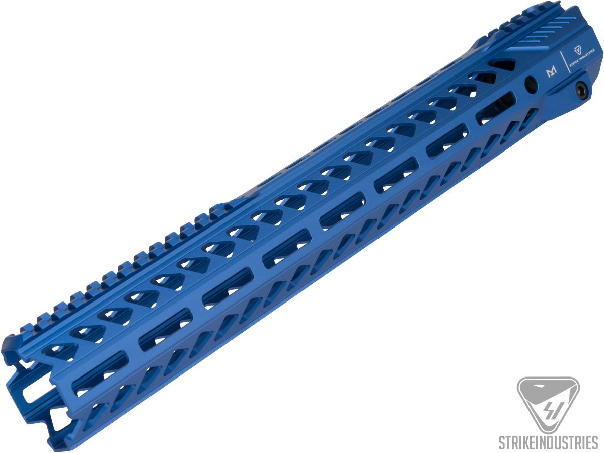 Strike Industries Strike Rail MLOK Free Float Aluminum Handguard for AR15 Rifles (Color: Blue / 15.5)