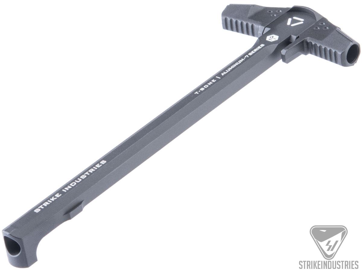 Strike Industries T-Bone Latchess Charging Handle for AR15 / M4 / M16 Rifles (Color: Black w/ Black Handles)