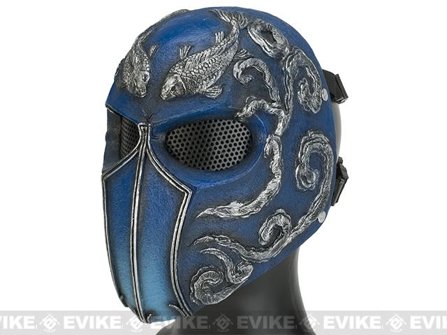 Evike.com R-Custom Fiberglass Koi Full Face Mask (Color: Blue / Mesh Lens)