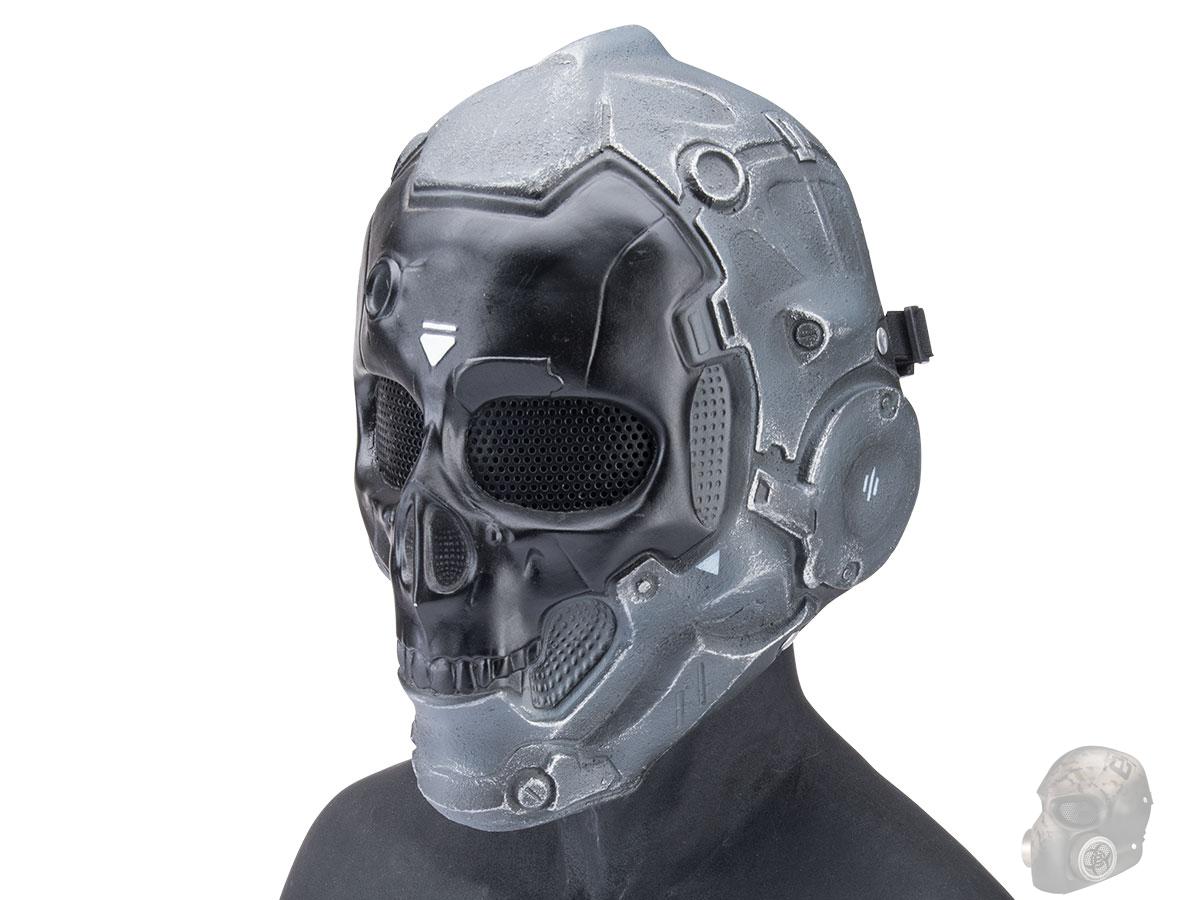 Evike.com R-Custom Fiberglass Cyberskull Full Face Mask (Color: Textured Grey / Mesh Lens / Large)