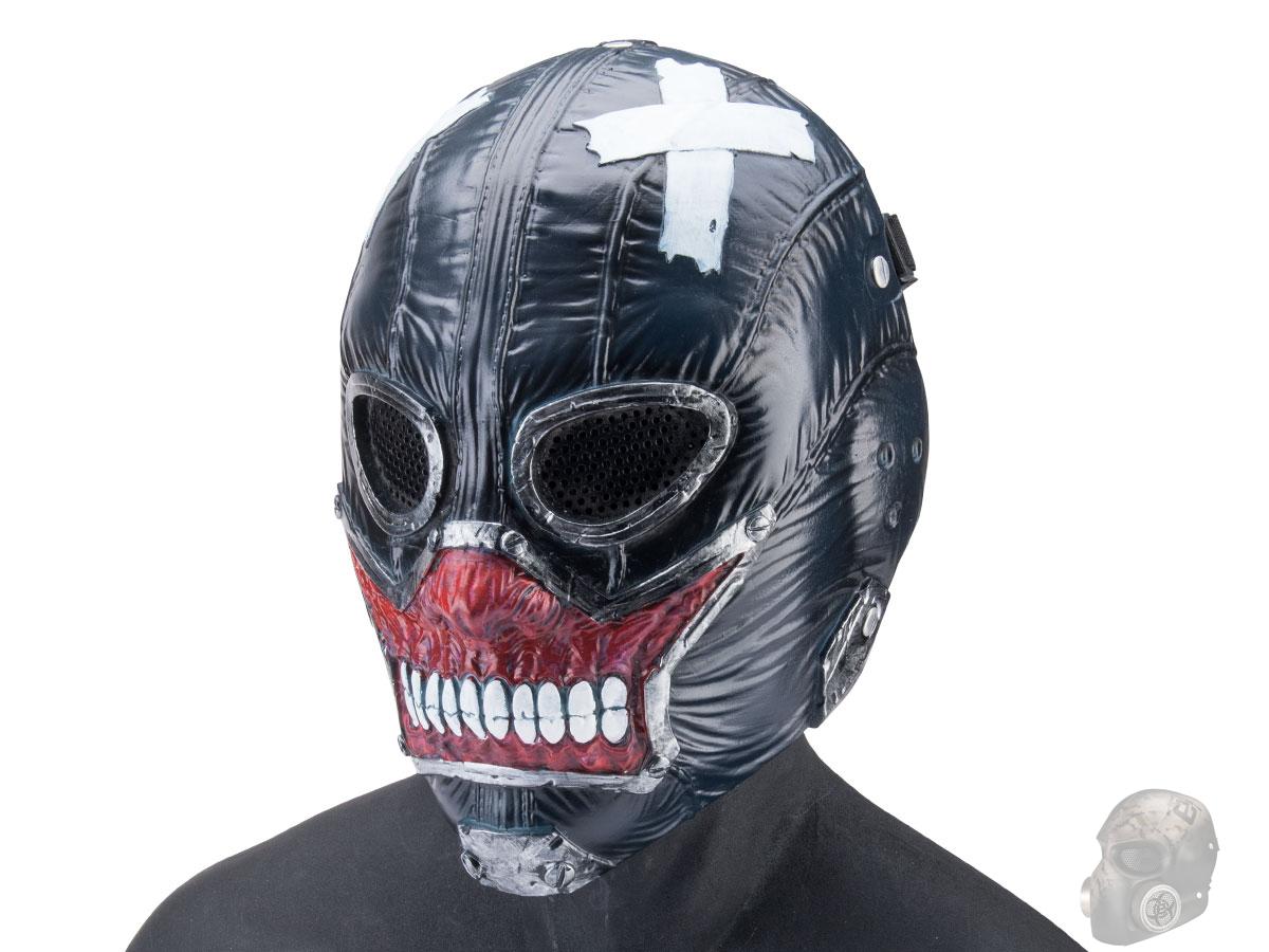 Evike.com R-Custom Fiberglass Zombie Full Face Mask (Color: Black / Mesh Lens / Medium)