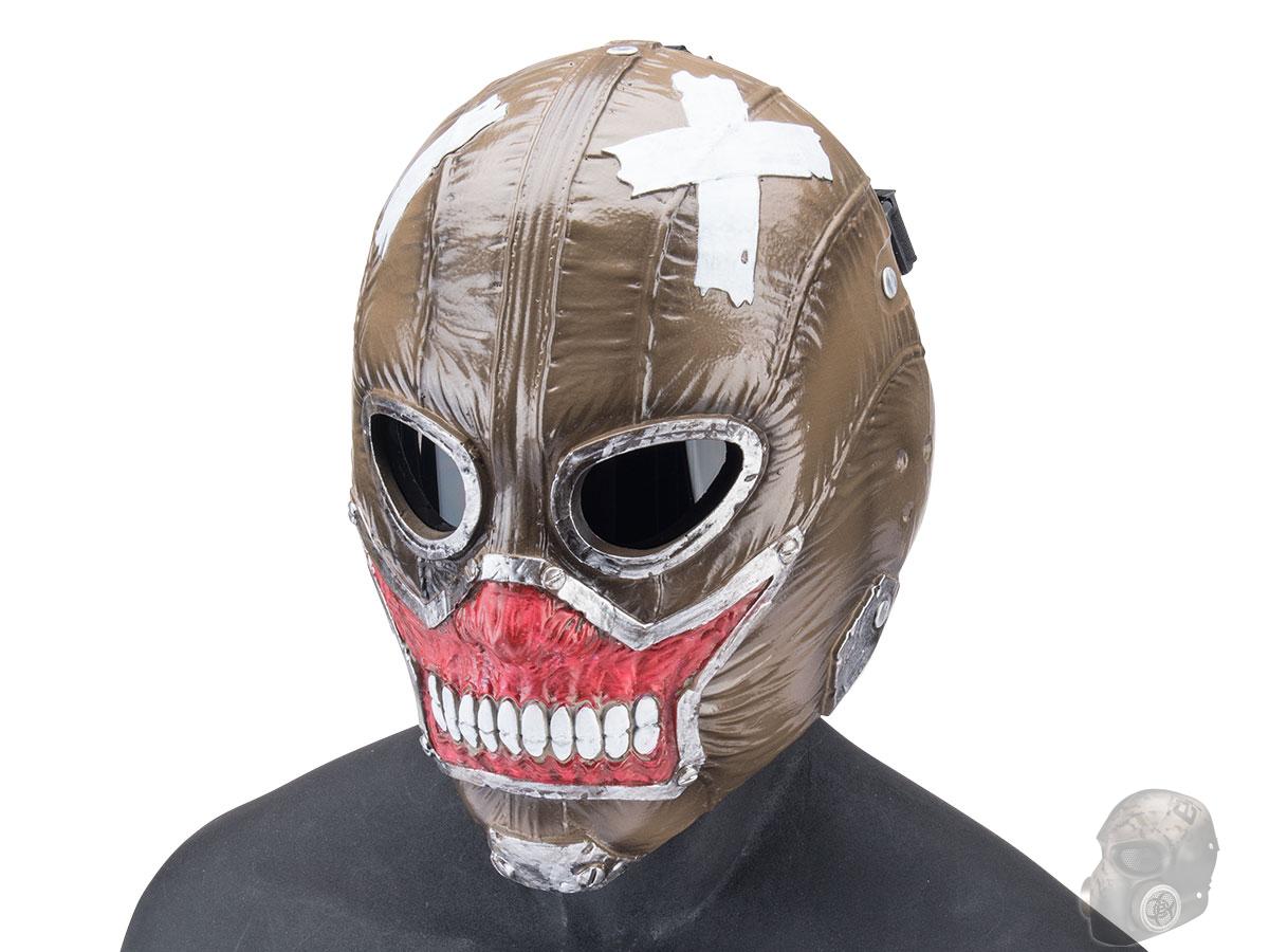 Evike.com R-Custom Fiberglass Zombie Full Face Mask (Color: Brown / Polycarbonate Lens / Medium)