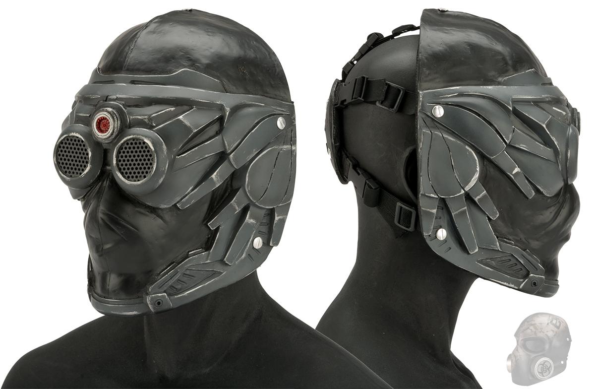 Evike.com R-Custom Mantis Fiberglass Mask w/ Wire Mesh (Color: Grey ...