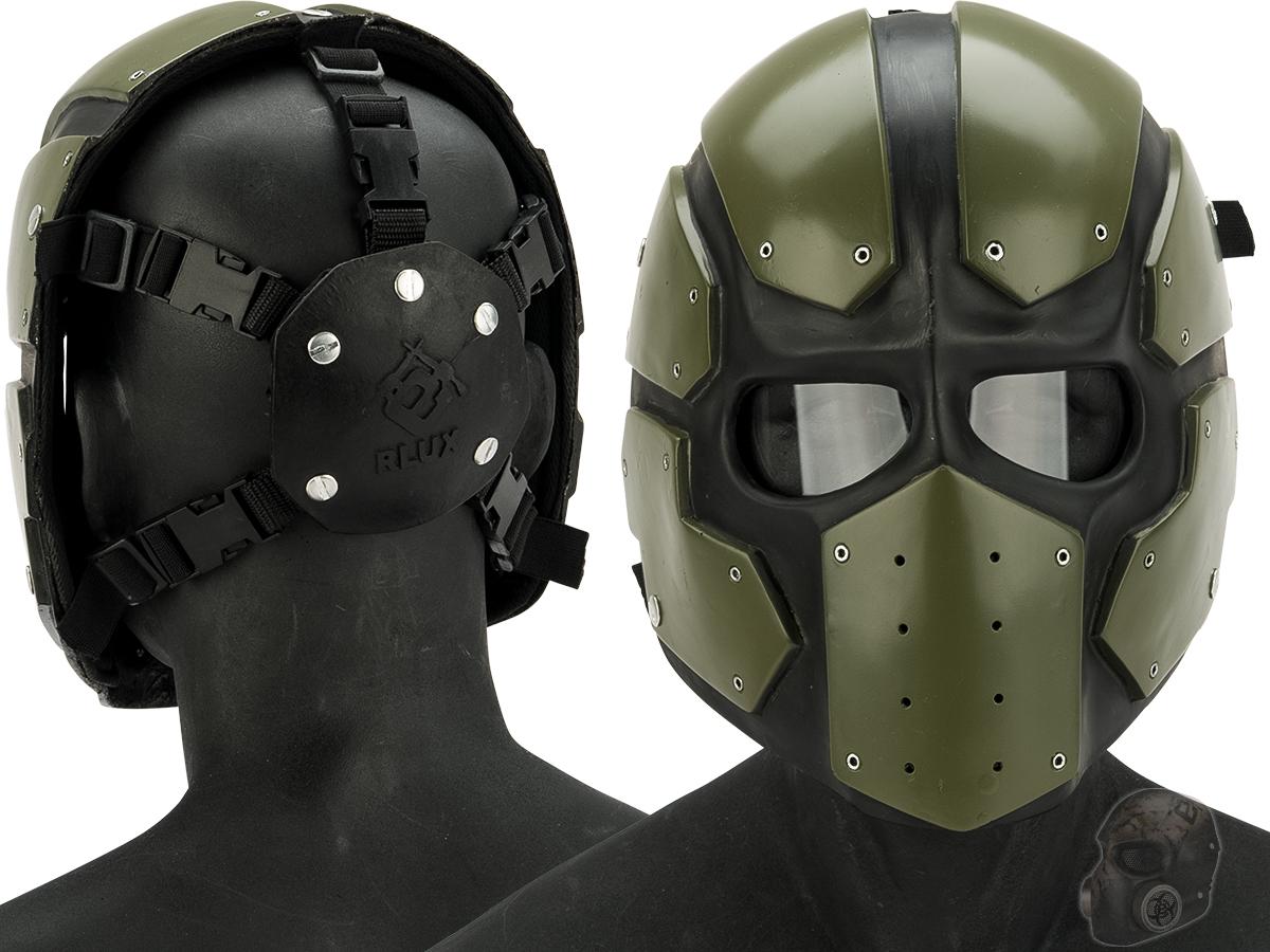 Evike.com R-Custom Raven Fiberglass Mask (Color: OD Green / Clear Lens ...