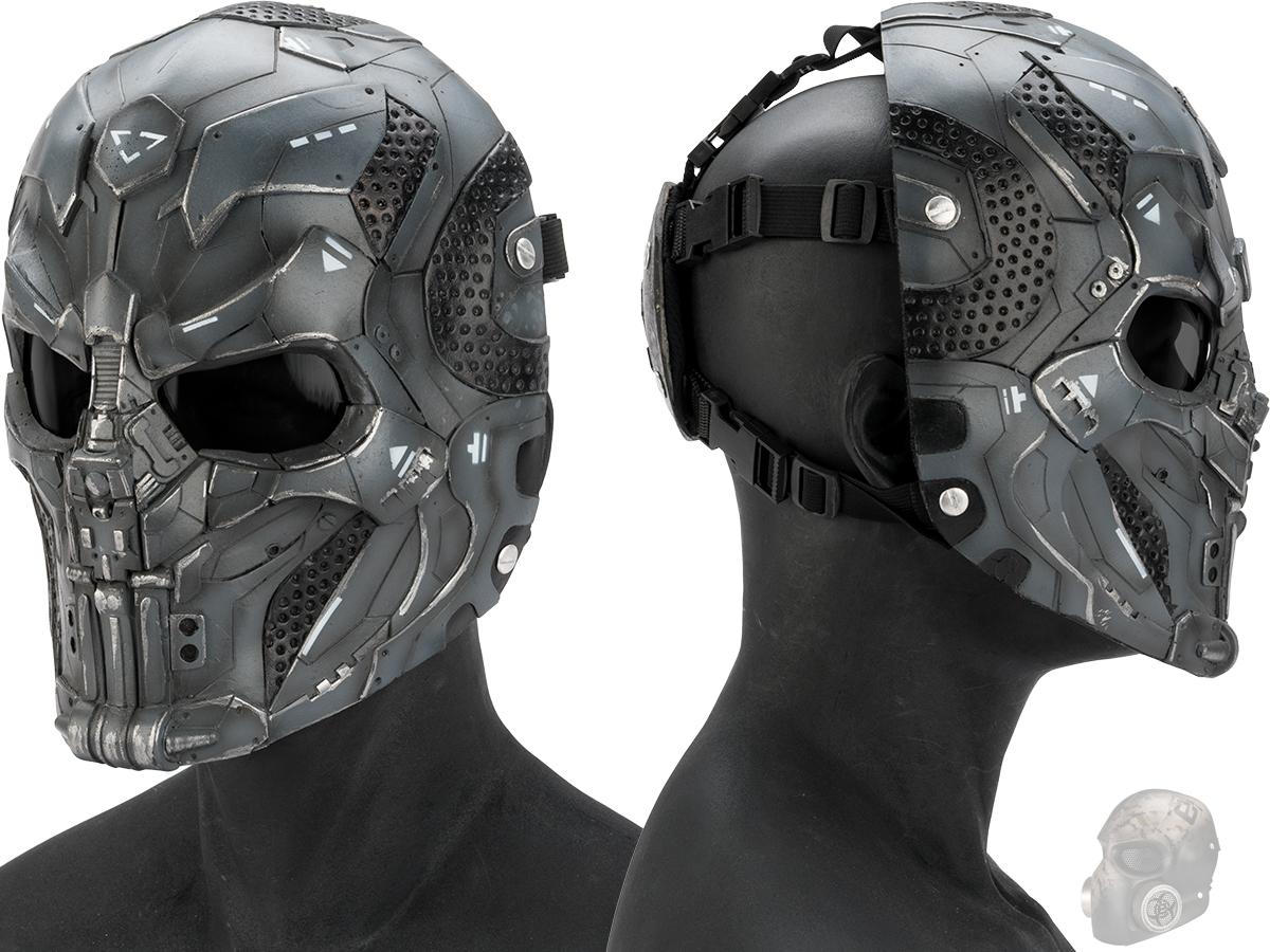 Evike.com R-Custom Fiberglass  CARVR Full Face Mask (Color: Grey / Smoke Lens)