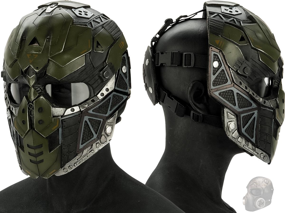 Evike.com R-Custom Fiberglass Raptor Full Face Mask (Color: OD Green / Clear Lens)