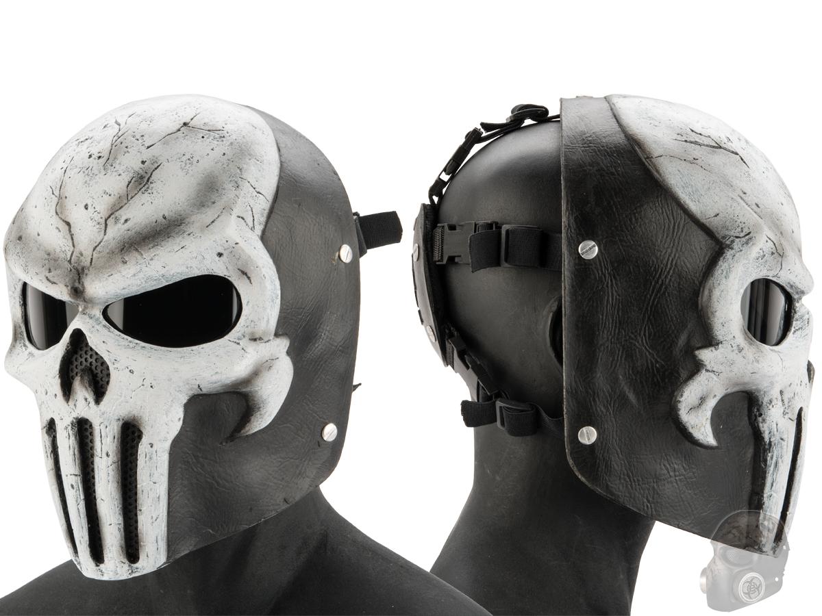 R-Custom Fiberglass Skull Mask (Color: White / Smoke Lens),  Tactical Gear/Apparel, Masks, Full Face Masks