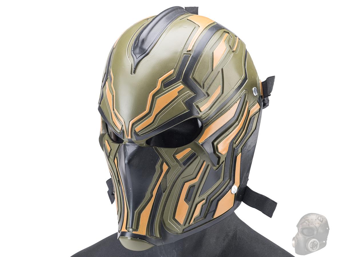 Evike.com RLUX Fiberglass Samurai Merc Full Face Mask (Color: OD Green / Medium / Clear Lens)