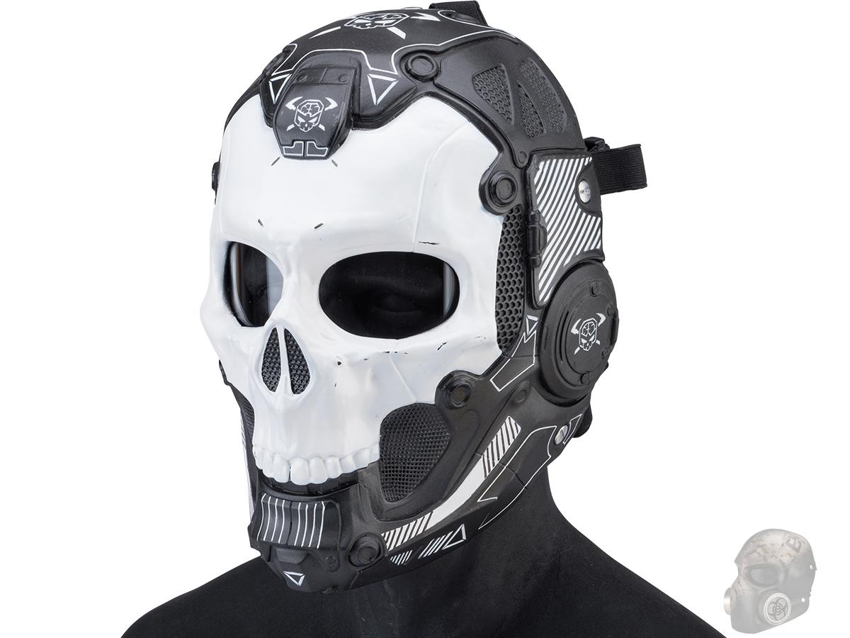 Evike.com R-Custom Fiberglass Cyberskull 2 Full Face Mask (Color: Black / Medium / Polycarbonate Clear Lens)