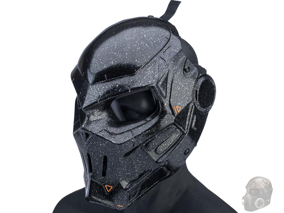 Evike.com R-Custom Fiberglass Taskmaster V2 Full Face Mask (Color: Black / Smoke Lens / Large)