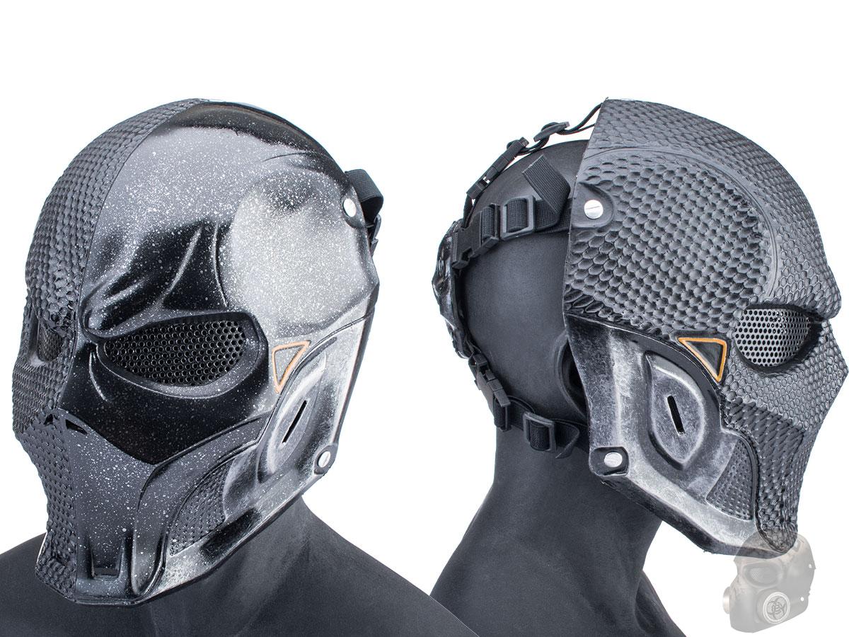 Evike.com R-Custom Fiberglass Merc V3 Full Face Mask (Color: Black / Mesh Lens / Large)