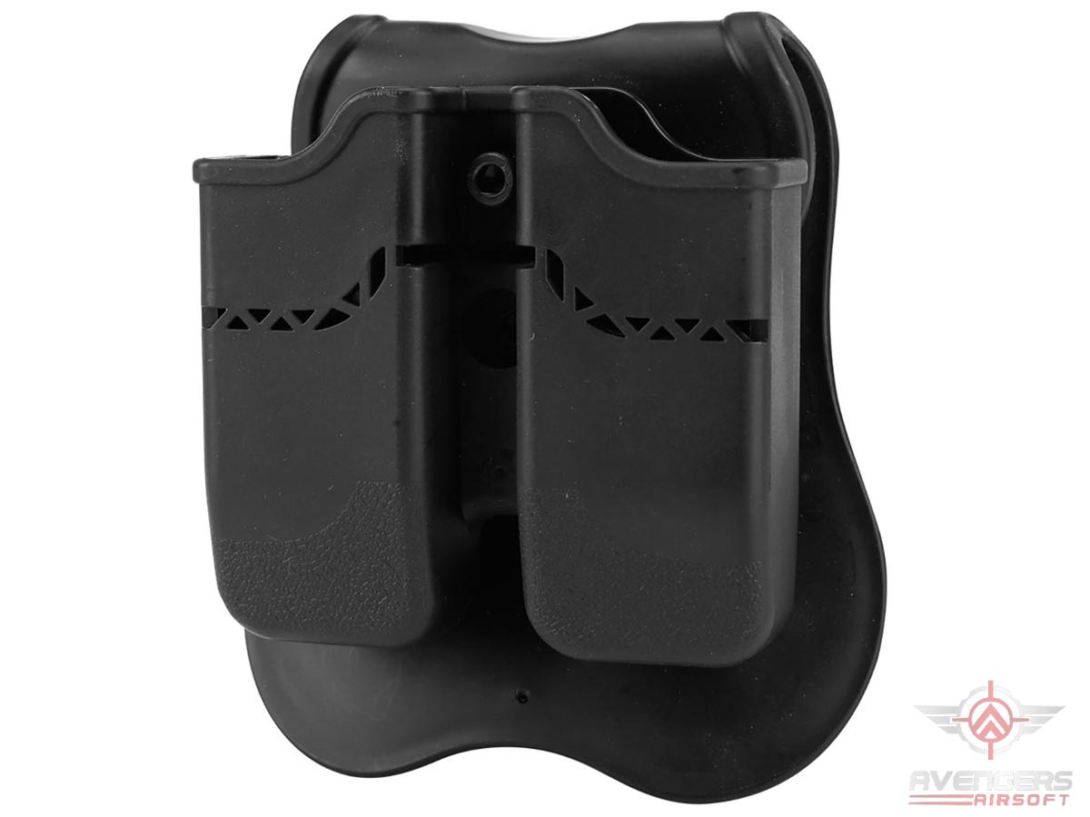 Avengers Adjustable Double Hard Shell Holster for Pistol Magazines (Model: USP Series / Paddle Attachment)