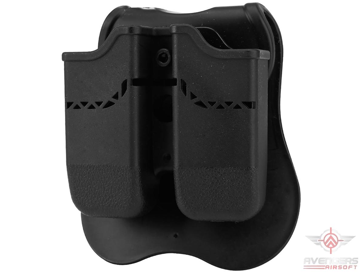 Avengers Adjustable Double Hard Shell Holster for Pistol Magazines (Model: GLOCK Series / Paddle Attachment)