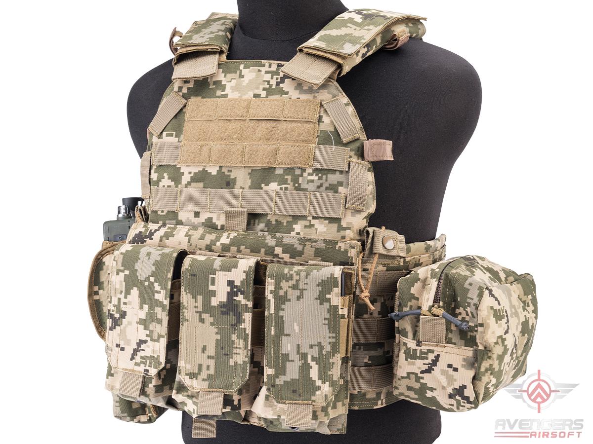 Avengers 6D9T4A Tactical Vest with Magazine and Radio Pouches (Color: MM-14 / Ukrainian Camo)
